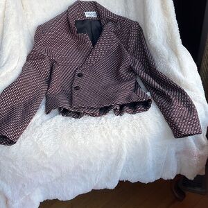 Ganni White Knit Skirt with Blue & Mustard Floral Print